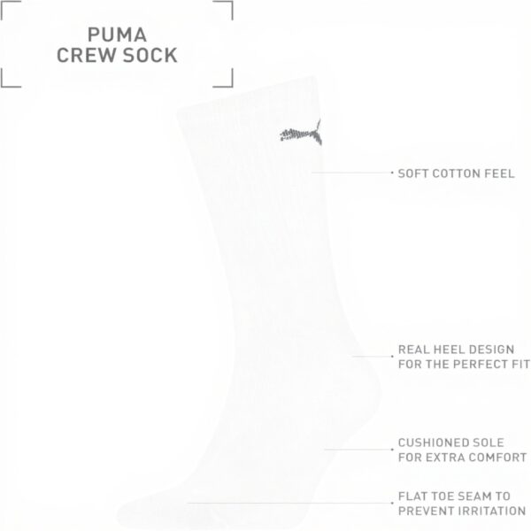 Calzini PUMA Crew Pacco 5 Cotone Comodo Unisex Adulto