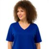 Ulla Popken T-shirt Donna Scollo V Cotone Maglietta Basic