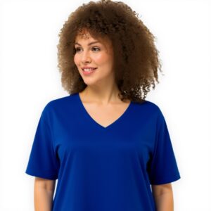 Ulla Popken T-shirt Donna Scollo V Cotone Maglietta Basic