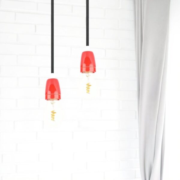 Portalampada V-TAC porcellana E27 rosso illuminazione LED